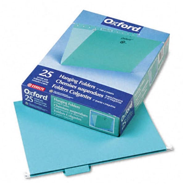 Pendaflex Pendaflex 81616 Hanging File Folders- 1/5 Tab- Letter- Aqua- 25/Box 81616 - main